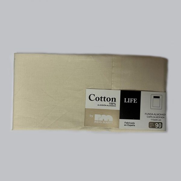 Funda de almohada Cotton Life Marfil